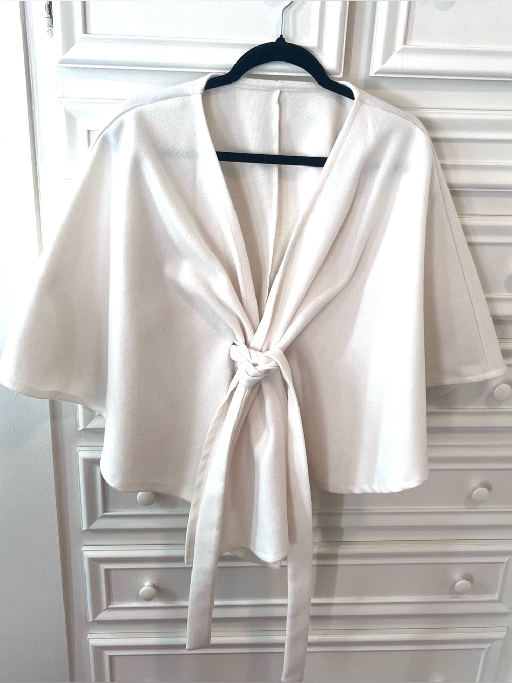 Cream Tie-Front Cape